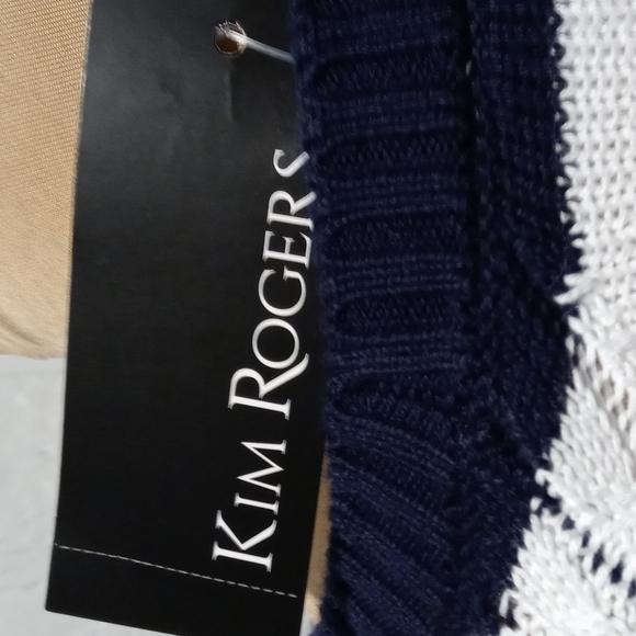 NWT Nautical sweater navy blue and white long sleeve side button XL - Picture 9 of 13